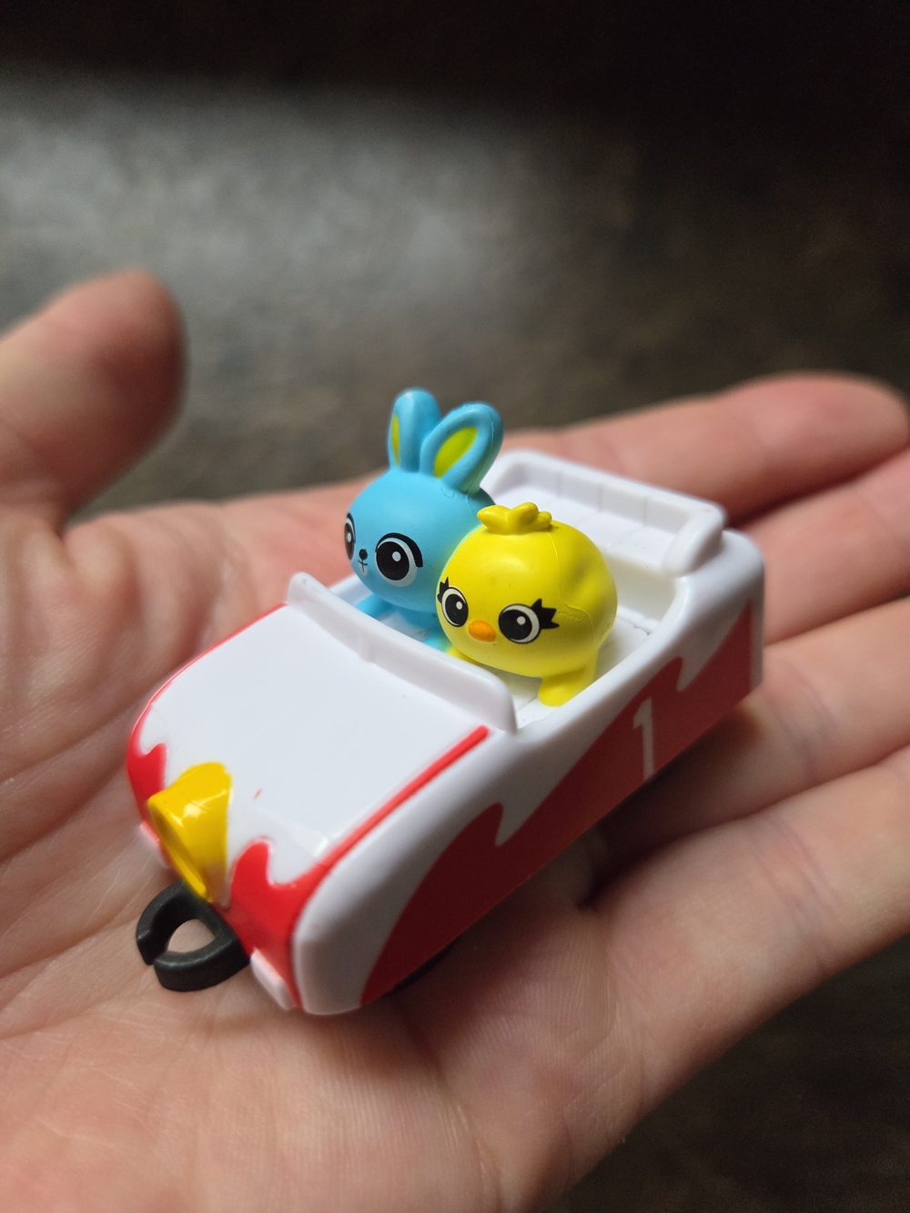 Toy Story Sprial Speedway Car with Blue Bunny and Yellow Ducky